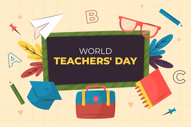 Flat background for world teacher's day celebration