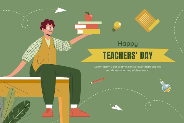 Flat background for world teachers' day celebration