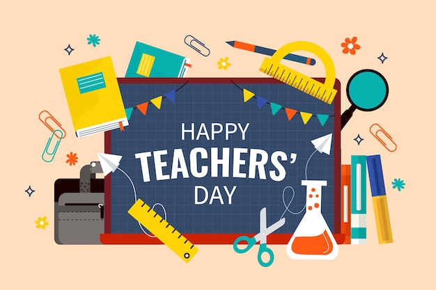 Flat background for world teachers' day celebration