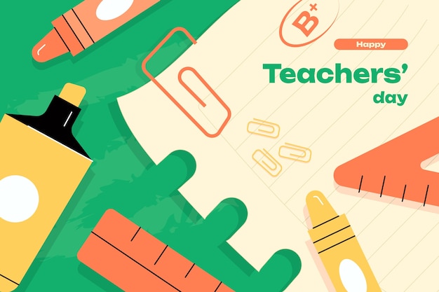 Free vector flat background for world teachers day