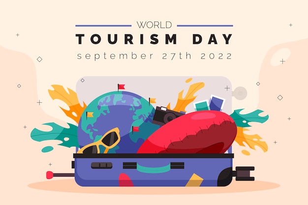 Flat background for world tourism day celebration