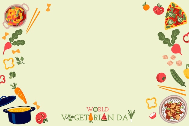 Free Vector flat background for world vegetarian day