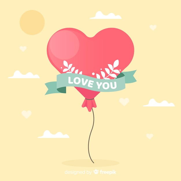 Flat balloon heart background