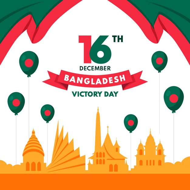 Flat bangladesh victory day illustration