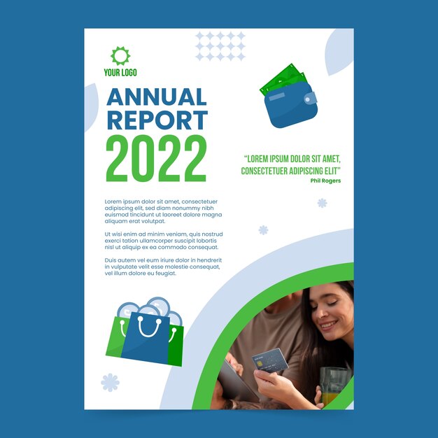 Flat bank and finance annual report template