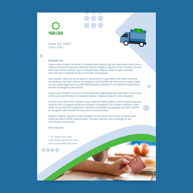 Flat bank and finance letterhead template