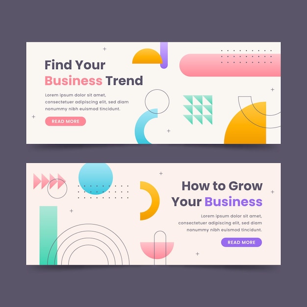 Free Vector flat banner design grow your business