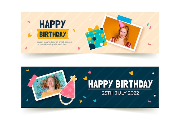 Free Vector flat banner design template