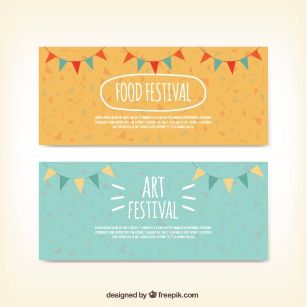 Free Vector flat banners for differents festivals