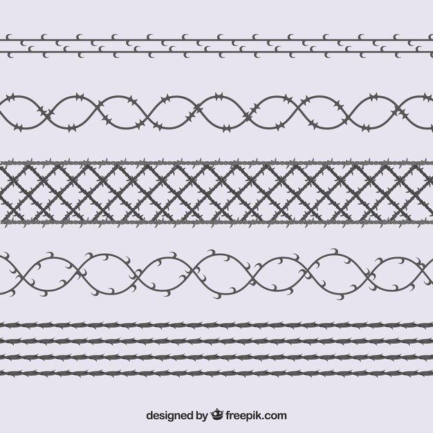 Flat barbed wire set