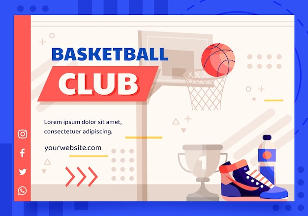 Flat basketball sale background