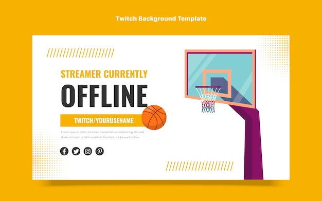 Free Vector flat basketball twitch background