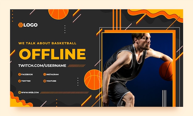 Flat basketball twitch background