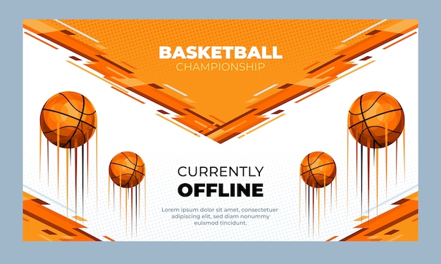 Flat basketball twitch background