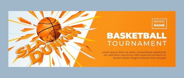 Flat basketball twitter header