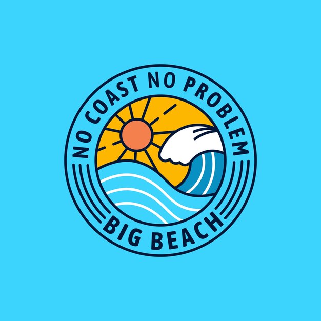 Flat beach logo template