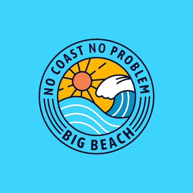 Flat beach logo template