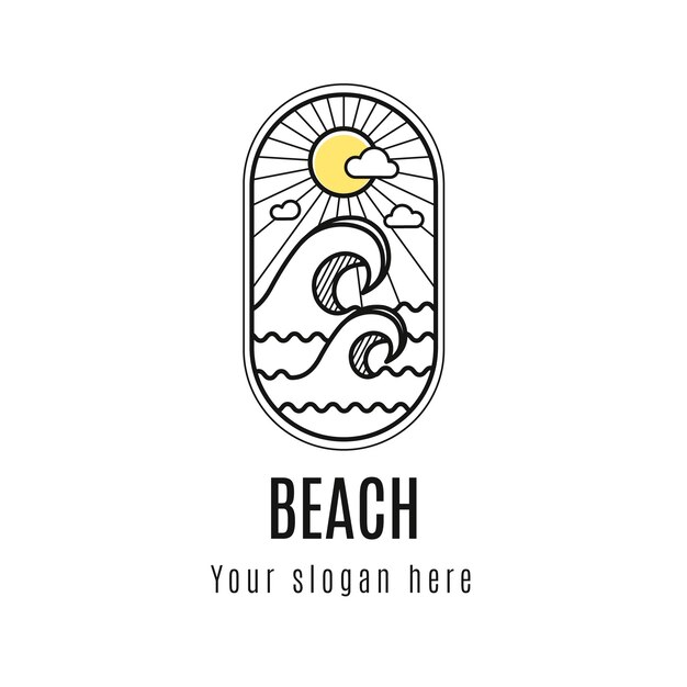 Flat beach logo template