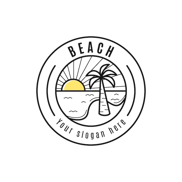 Free Vector flat beach logo template