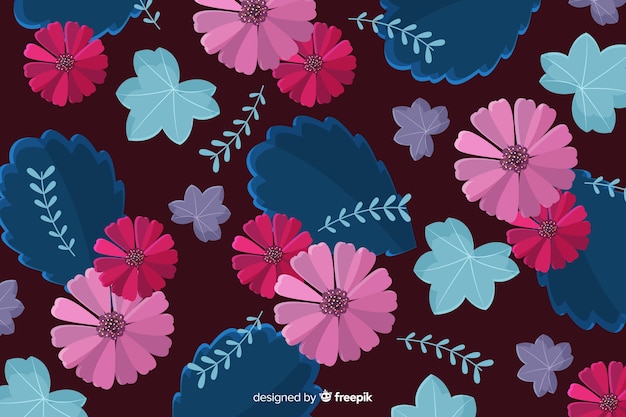 Flat beautiful floral background