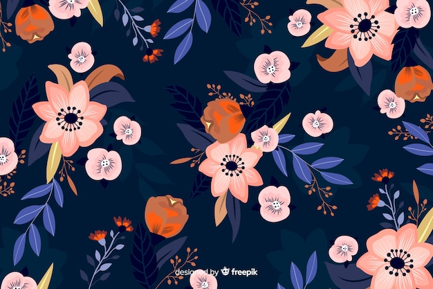 Flat beautiful floral background