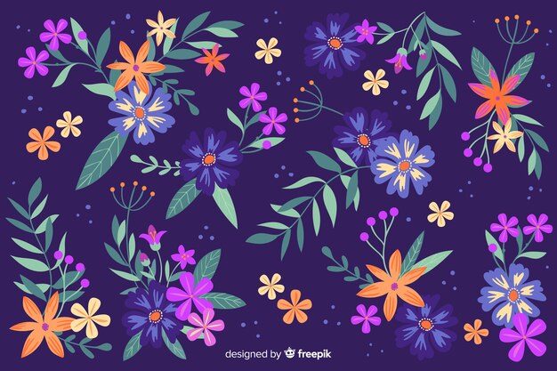 Flat beautiful floral background