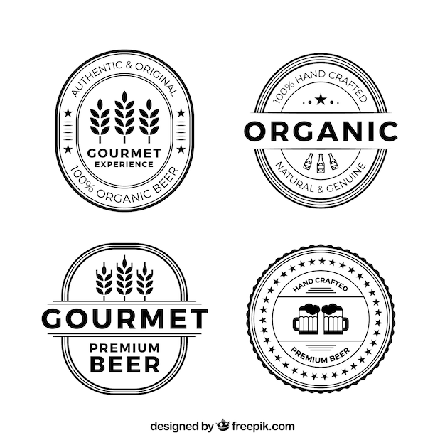 Flat beer logos collection