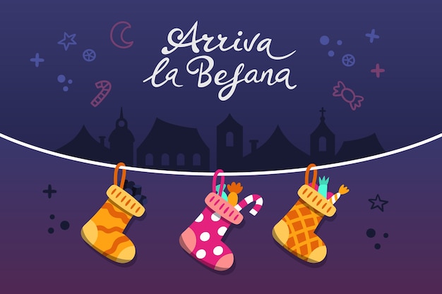 Flat befana background