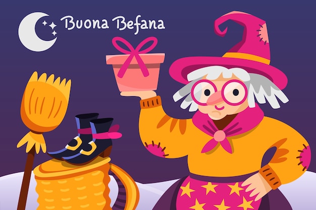 Flat befana background