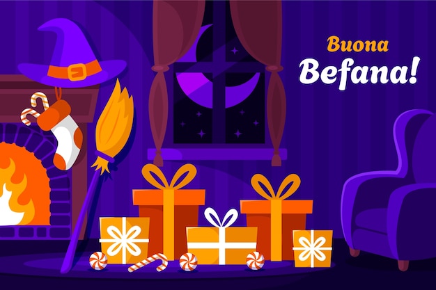 Free Vector flat befana background