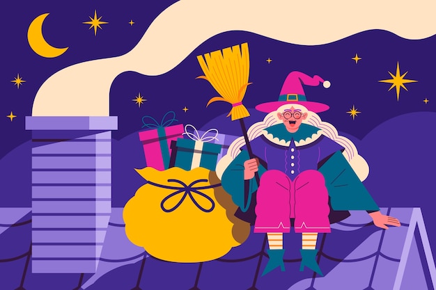 Flat befana background