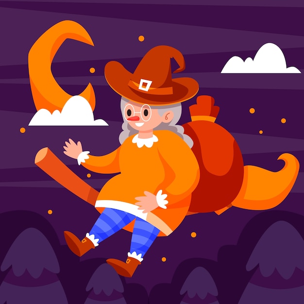 Flat befana illustration