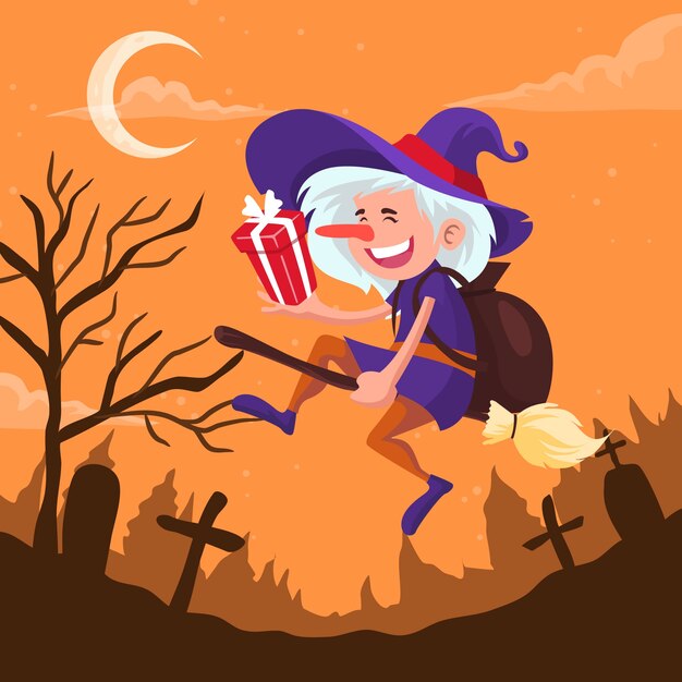 Flat befana illustration