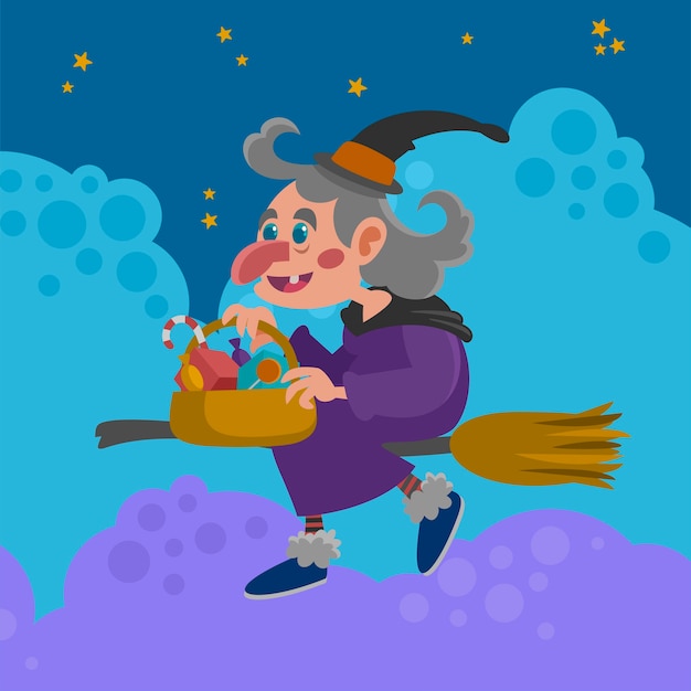 Flat befana illustration