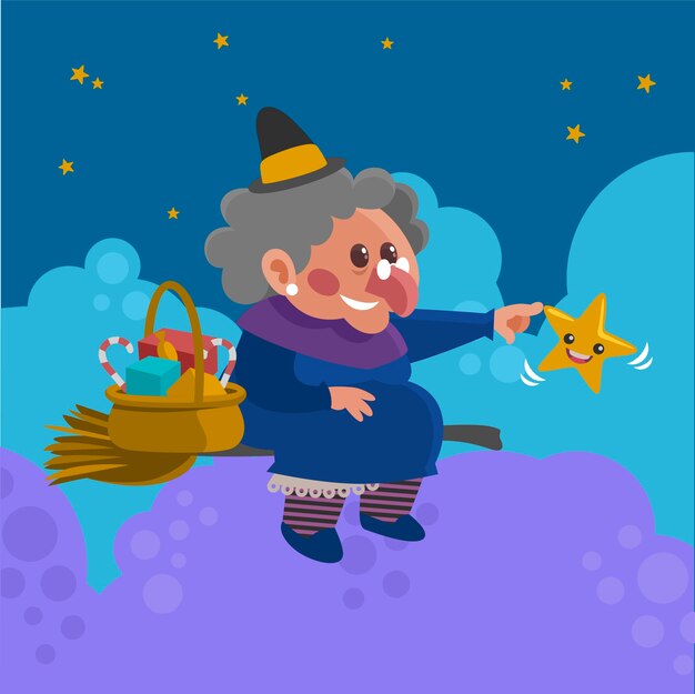 Flat befana illustration