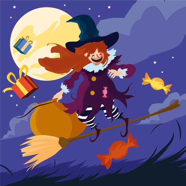 Flat befana illustration