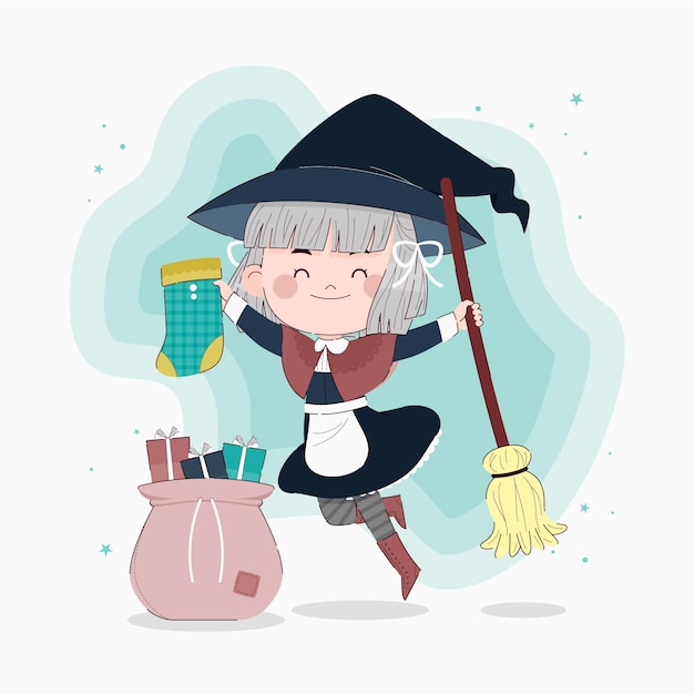 Flat befana illustration