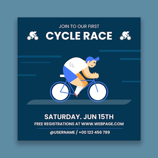 Flat bicycle race flyer