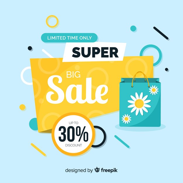 Flat big sale banner template