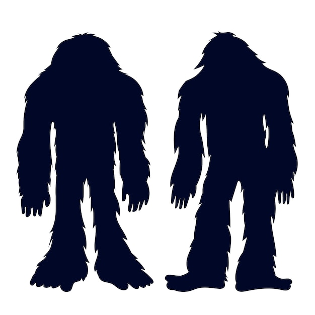 Free Vector flat bigfoot silhouettes collection