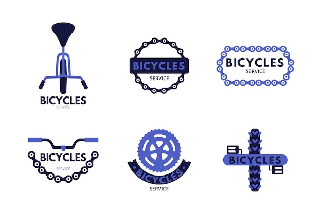 Flat bike logo collection template