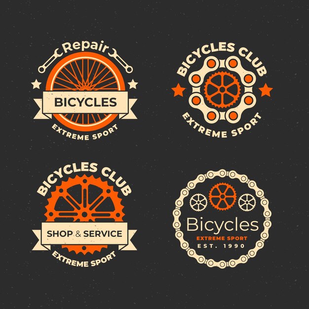 Flat bike logo collection