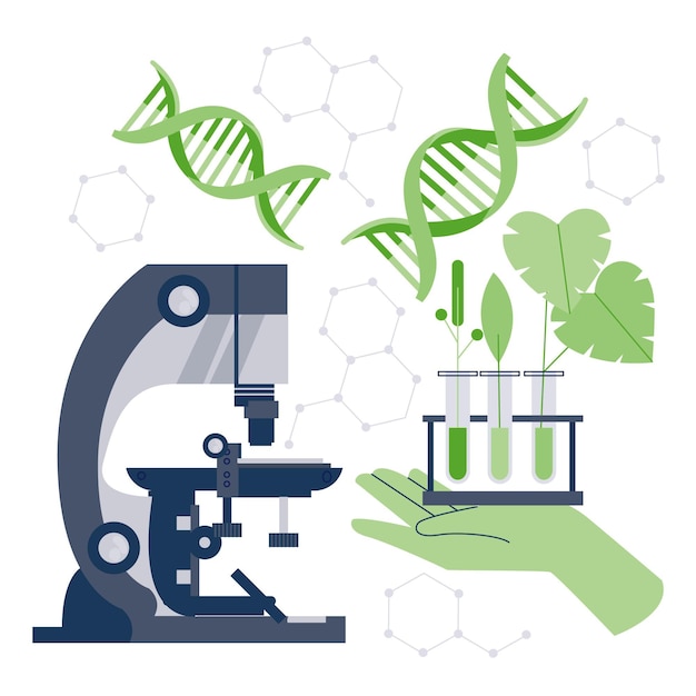 Free vector flat biotechnology concept illustrated