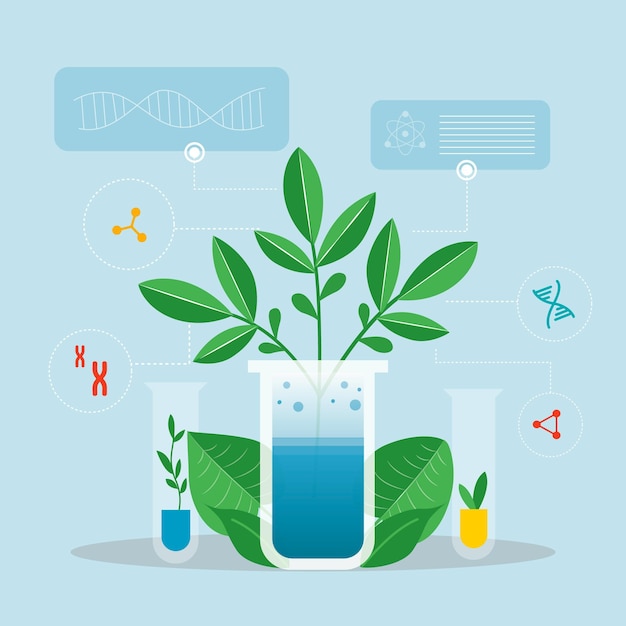 Free Vector flat biotechnology concept