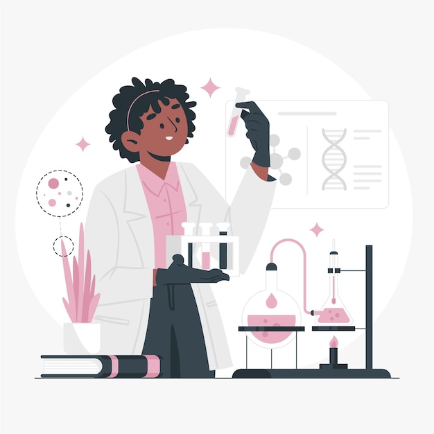 Free Vector flat biotechnology illustration