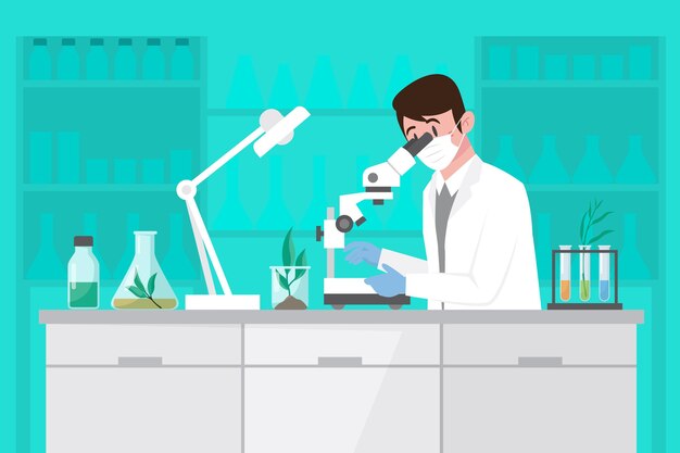 Flat biotechnology illustration