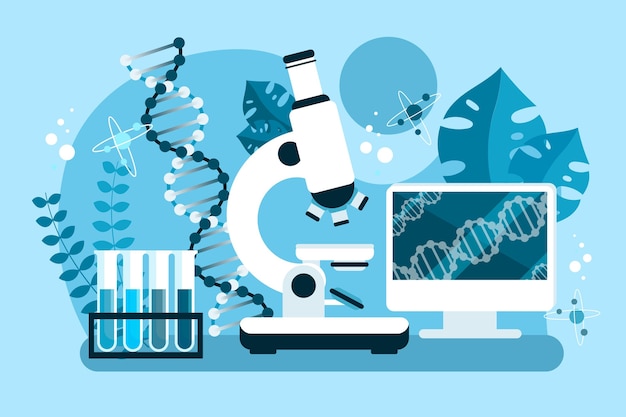 Free vector flat biotechnology illustration