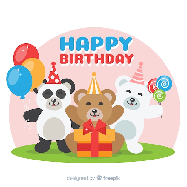 Flat birthday animal