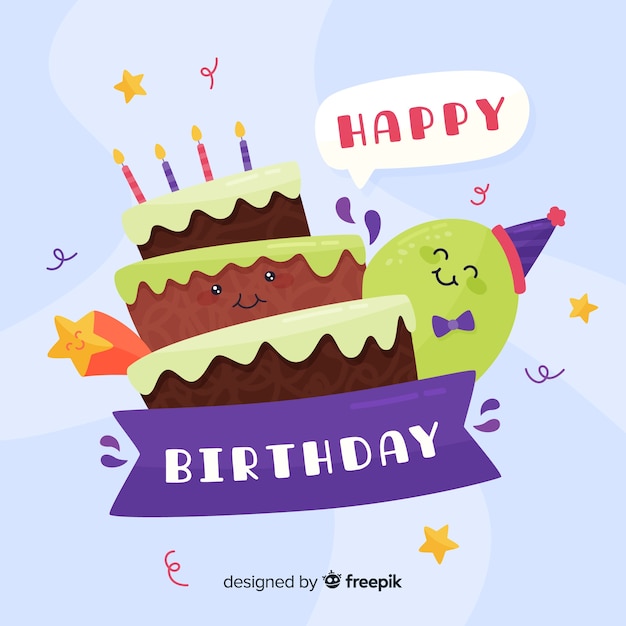 Free Vector flat birthday background