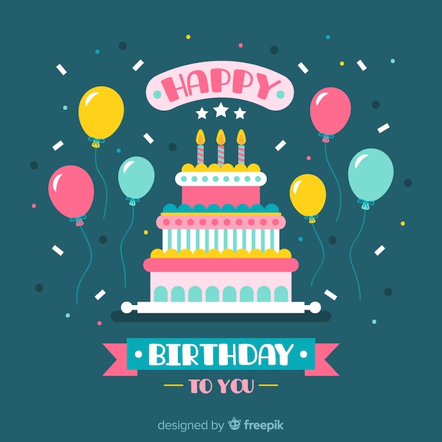 Free Vector flat birthday background